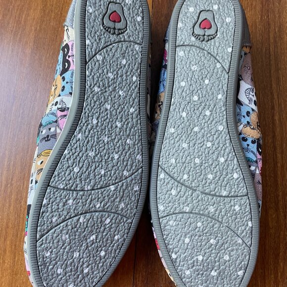 Bob’s for Cats “Party Cats” Sz 7.5 Canvas Print Memory Foam Slip on Loafers - Picture 6 of 11